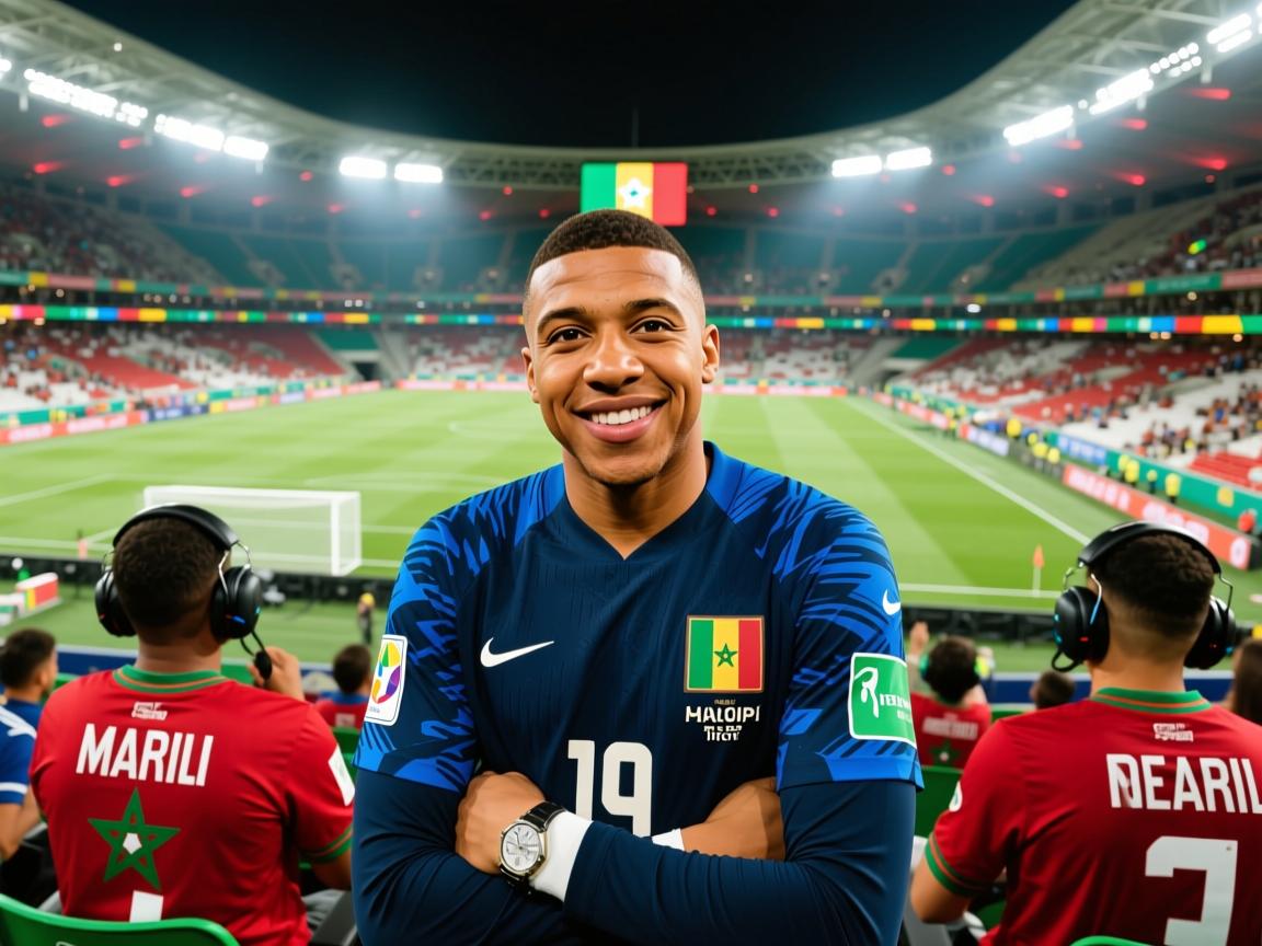 姆巴佩现身非洲杯赛场，观战摩洛哥对阵马里